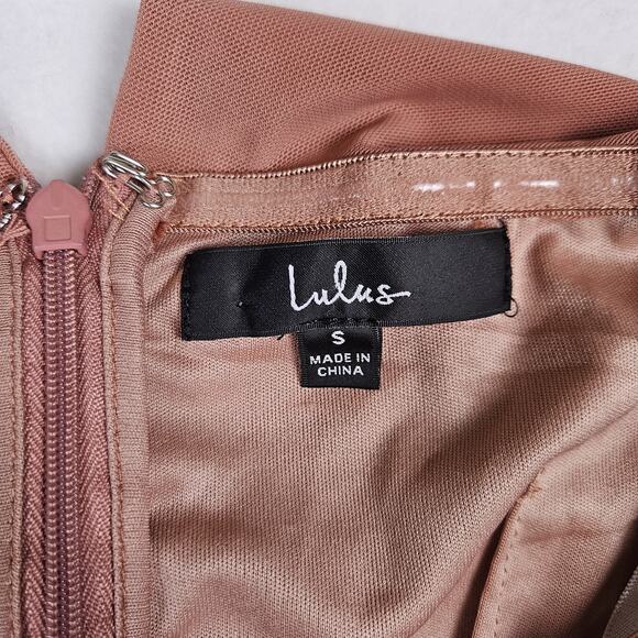 Lulus Revel Romance Formal Dress Size S Off Shoulder Rose Long Maxi Ruched Mesh - Picture 13 of 16